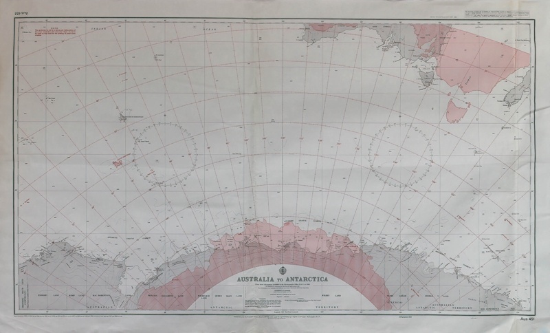 AUS Chart 451 Australia to Antarctica; Hydrographic Service R.A.N.; D ...