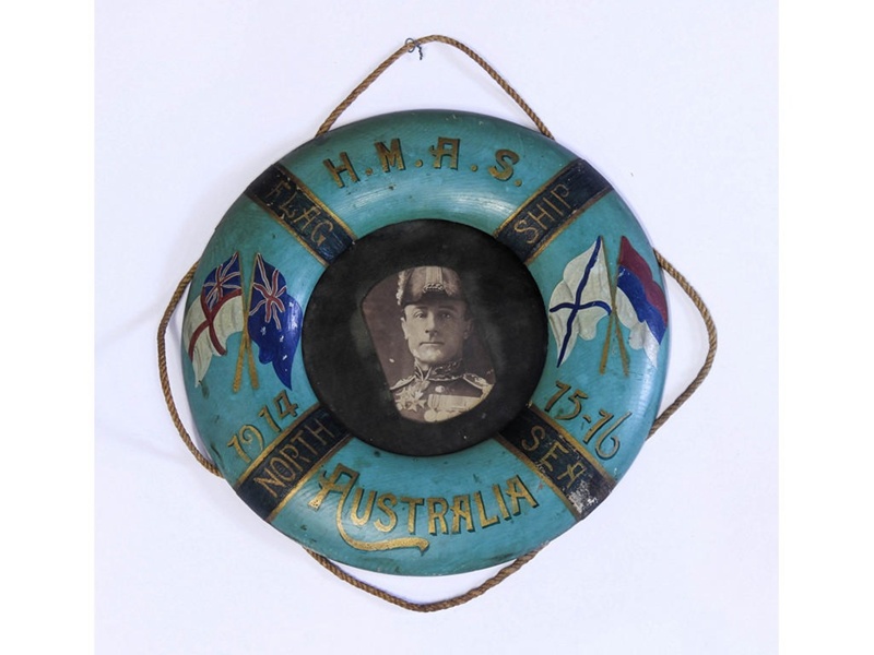 Life Ring Frame HMAS Australia - Life Ring Frame inscribed HMAS Australia 1914 -15-16 ...