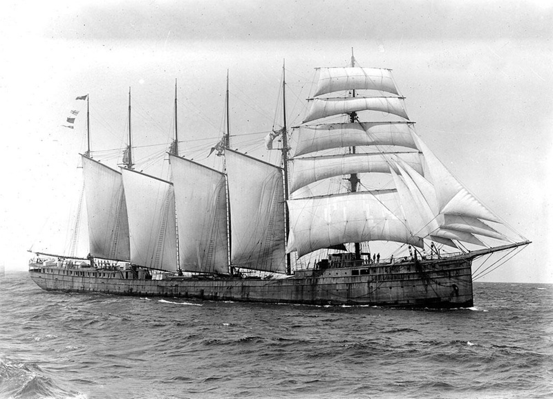 Six masted barquentine CITY OF SYDNEY under sail; P_OM_E_49b | eHive