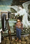 Young Boy In Front of Angel Backdrop, Chimaltenango, Guatemala; Parker, Ann; ca. 1973; 2009:0056:0004