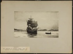 The Mayflower in Plymouth Harbor, from the Painting by W.F. Harkall, Pilgrim Hall; Burbank, A. S. (Alfred Stevens); 1892; 1977:0073:0018