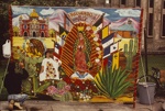 Artist Hector Reynosa Painting a Backdrop At the Shrine of Guadalupe; Oettinger, Marion; 1990; 2009:0058:0006