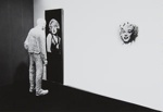 [Plaster statue in front of poster of Marilyn Monroe, from the series "New York is"].; Ogawa, Takayuki; c.a. 1970; 1978:0044:9999