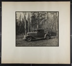 [woman in driver's seat of car parked in woods]; Hahn, Alta Ruth; ca.1930; 1982:0020:0026 