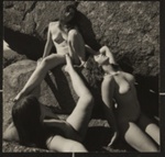 Untitled [Three nude women posing on a rock formation]; Dutton, Allen; ca. 1970s; 2000:0142:0007