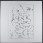 Untitled [Figure with a head consisting of biomorphic shapes]; Rossi, Barbara; 1970; 1972:0096:0072
