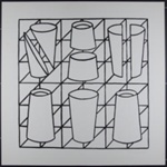 Untitled [Black and white geometric shapes on a grid]; Kapsalis, Thomas; 1970; 1972:0096:0024