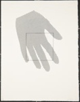 Untitled, (a hand pointed down with a square superimposed on top of the hand, 1977).; Friedlaender, Bilgé; 1977 ; 1980:0013:0010
