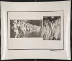 [Untitled, a chorus line of girls in cowboy hats and a man in a suit with dead minks]. ; Hill, Gary; c.a. 1975; 1975:0017:0002