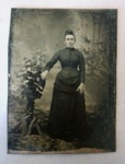 [Woman Poses in Front of Jungle Backdrop]; Unknown; Ca. 1860; 1975:0029:0126