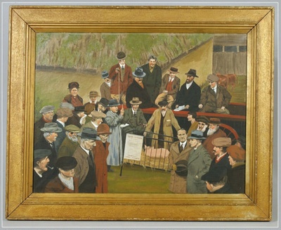 Oil painting of tithe sale; Philip J Butler Esq.; 1941; STMEA:A.911