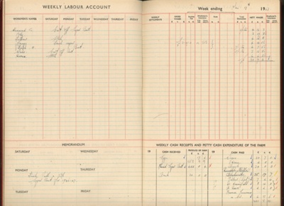 Farm account book; 1936-1949; STMEA:2005-25k