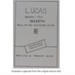 Instruction Manual ; Joseph Lucas Ltd.; STMEA:1992-37.5
