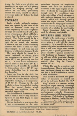 Leaflet; The Ministry of Agriculture, Fisheries and Food; STMEA:1991-21.2