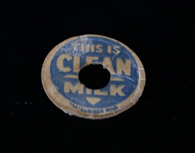 Milk Bottle Lid; STMEA:1991-26.56b