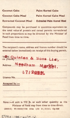 Rationing Coupon; STMEA:1998-46.17.1g
