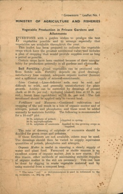 Leaflet; The Ministry of Agriculture, Fisheries and Food; STMEA:1991-21.10