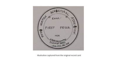 Rosette; Royal Norfolk Agricultural Association; 1928; STMEA:1987-34.158
