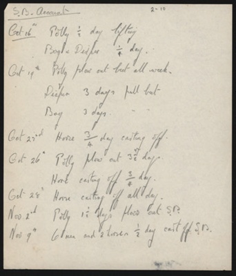 Farm account book; Jack Carter; 1936-1949; STMEA:2005-25c