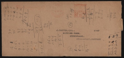 Farm account book; Jack Carter; 1936-1949; STMEA:2005-25a