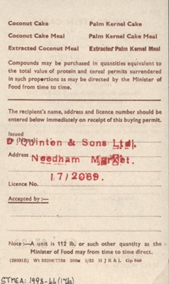 Rationing Coupon; STMEA:1998-46.17.1a