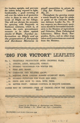 leaflet; The Ministry of Agriculture, Fisheries and Food; STMEA:1991-21.5