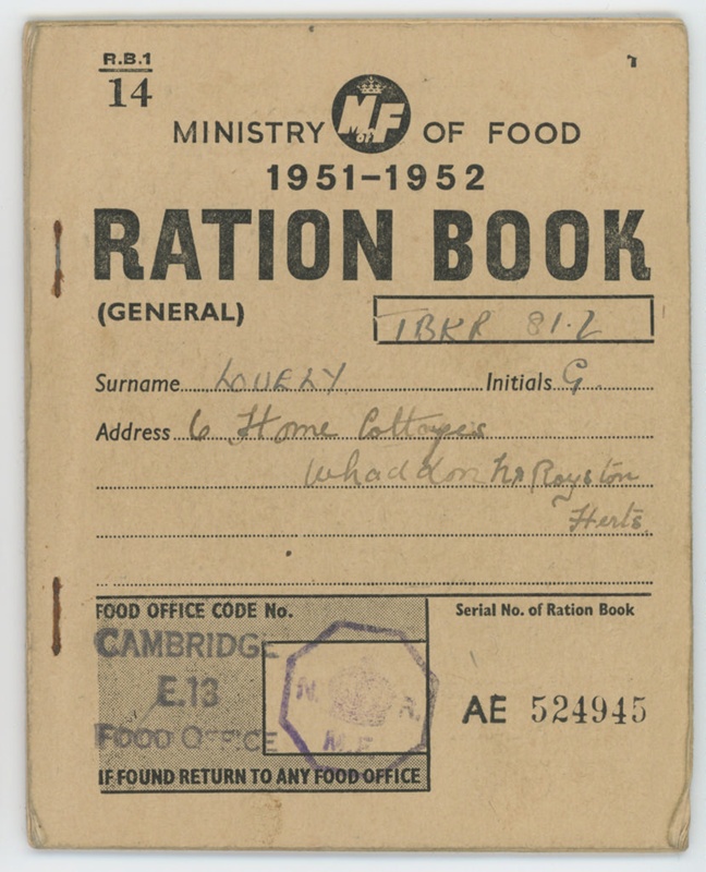 Ration book-food; 1951/2; STMEA:1986-14.122 | eHive