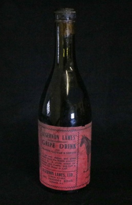 Bottle of Gripe Drink; Algernon Lawes Ltd; c. 1920; STMEA:78.A.47.1.1