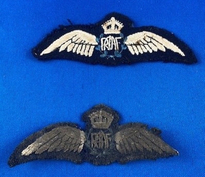Embroidered RAAF Wings patches x4 belonging to Flt Lt Struan Birrell ...