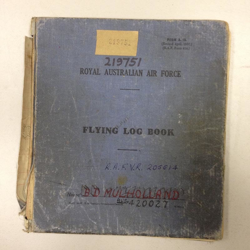 RAAF Flying Log Book Pilot Bennett Douglas Mulholland; Bennett Douglas ...