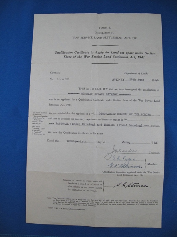 Certificate Qualification Certificate to Apply for Land set apart