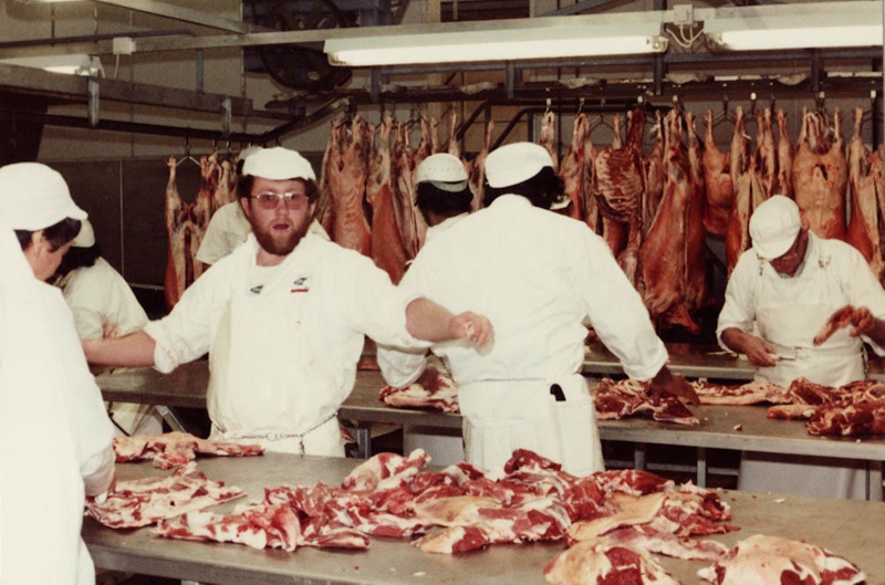 Photograph [Mutton Trimming Tables, Mataura Freezing Works]; Green ...