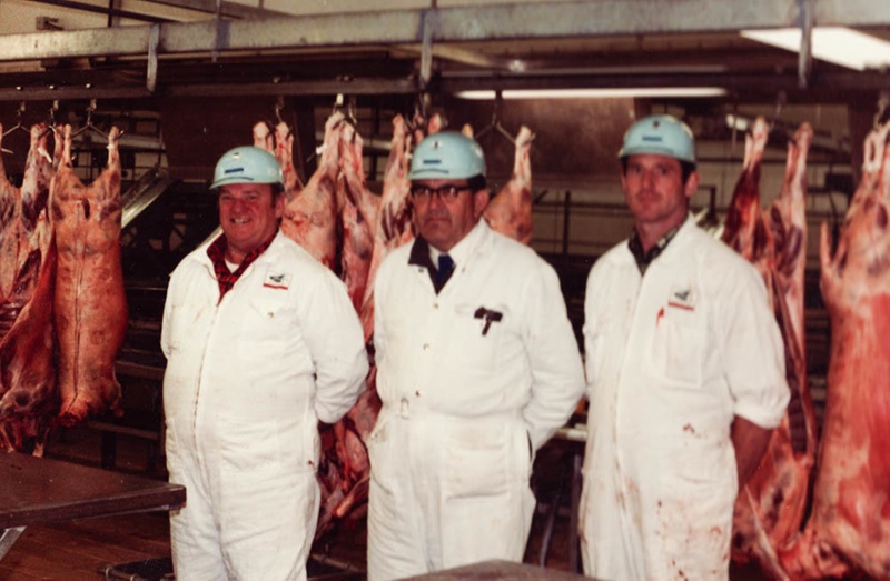 Photograph [Beef Boning Room Foremen, Mataura Freezing Works]; Green ...