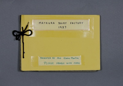 Album, photographs [Mataura Dairy Factory]; unknown photographer; 1927; MT2012.139