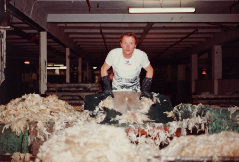 Photograph [Wool Pulling, Mataura Freezing Works]; Green,Trevor; 17.03. ...