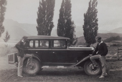 Photograph [Two Men Standing by a Car]; unknown photographer; 1920s-1940s; MT2011.185.263