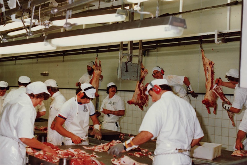 Photograph [Lamb Boning Room, Mataura Freezing Works]; Green,Trevor; 27