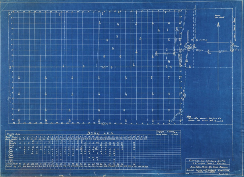 Survey Blueprint [Bore Log]; Downer and Company Ltd; 1949; MT2014.33 ...