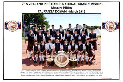 Photograph [Mataura Kilties Pipe Band]; Forrest Photography; 2012; MT2014.36.43 