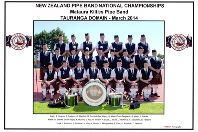 Photograph [Mataura Kilties Pipe Band 2014]; Forrest Photography; 2014; MT2014.36.45