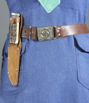 Girl Guide Belt and Knife; unknown maker; 1955-1963; MT2012.30.3