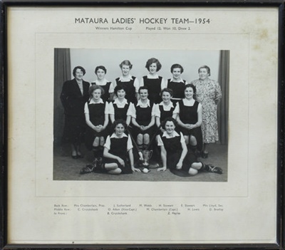 A black and white photograph of the Mataura Ladies...