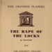 PROGRAMME CROYDON PLAYERS THE RAPE OF THE LOCKS MENANDER; NOV 1965; 196511BE