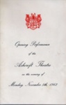 PROGRAMME OPENING NIGHT ASHCROFT THEATRE ROYAL GAMBIT MICHAEL DENISON DULCIE GREY; NOV 1962; 196211BY