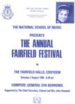 PROGRAMME NATIONAL SCHOOL OF MUSIC FAIRFIELD FESTIVAL; AUG 1986; 198608FA 