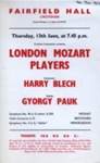 PROGRAMME CLASSICAL LONDON MOZART PLAYERS; JUN 1963; 196306BI