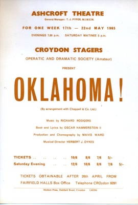 FLYER CROYDON STAGERS OAKLAHOMA; MAY 1965; 196505BE
