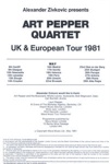 PROGRAMME MUSIC ART PEPPER TOUR DATES; MAY 1981; 198105FG