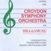 PROGRAMME MUSIC CROYDON SYMPHONY ORCHESTRA ARTHUR DAVIDSON; NOV 1988; 198811FC 