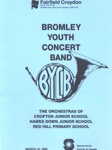 PROGRAMME MUSIC BROMLEY YOUTH CONCERT BAND; MAR 1989; 198903FC 